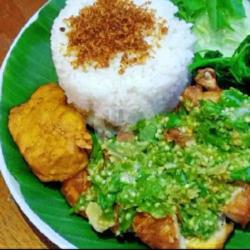 Paket Nasi Paha Ayam Penyet Sambel Ijo