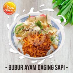 Bubur Ayam Daging Sapi Gepuk