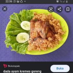 Ayam  Dada Goreng Kremes   Lalapan Sambal