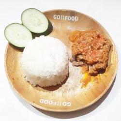 Nasi Rendang Sapi Geprek