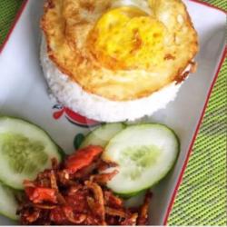 Nasi Sambal Ikan Bilis Telor Ceplok