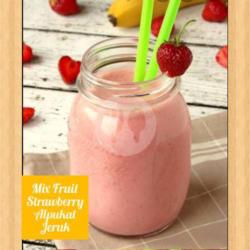 Jus Mix Fruit ( Strawberry   Alpukat   Jeruk)