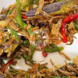 Teri Tanjung Belah  Nasi Cabe Campuran