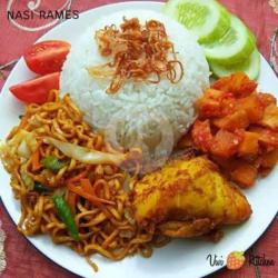 Paket Nasi Rames Ayam Goreng   Sayur