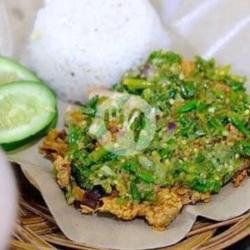 Nasi  Telur Geprek Kremes Sambal Hijau