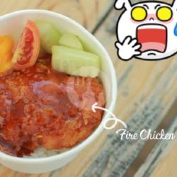 Rice Bowl Fire Chiken (dada)   Kentang Goreng