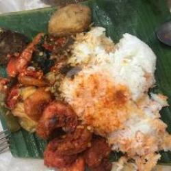 Nasi Rames Udang Goreng