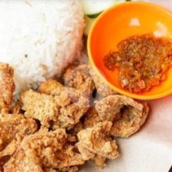 Nasi Kulit Geprek