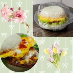 Nasi Burger Daging Sapi Spesial