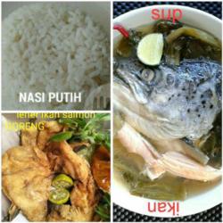 Paket Murah. .. Sup Kepala Salmon   Leher Salmon Goreng   Nasi...lebih Murah