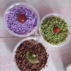 Salad Buah Ukuran 200ml. Rasa Bluberi, Grentea, Coklat