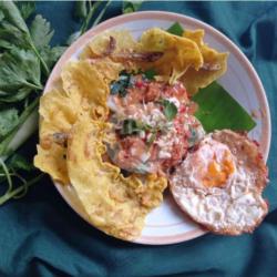 Lontong Pecel Telur Matasapi / Ceplok