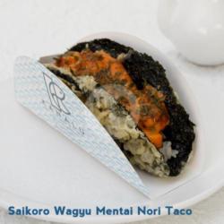 Saikoro Wagyu Mentai Nori Taco