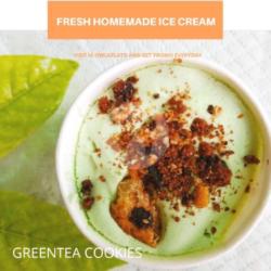 Ice Cream Greentea Cookies (cup 120ml)