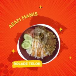 Nasi Rolade Telor Asam Manis   Kripik Pangsit