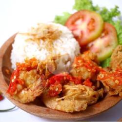 Nasi Udang Geprek