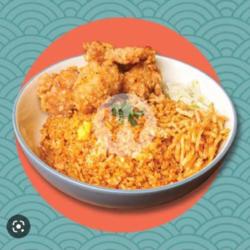 Yaki Mesi Mix Ika Katsu  ( Nasi Goreng Ala Jepang Mix Cumi Katsu)