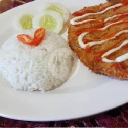 Nasi Ayam Katsu Saos Mayo