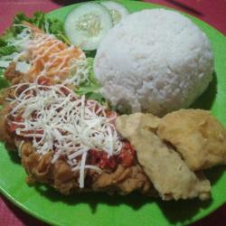 Paket Ayam Geprek Keju Tahu Tempe Free Es Teh