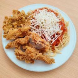 Mie Spaghetti Bolognese Chicken Crispy