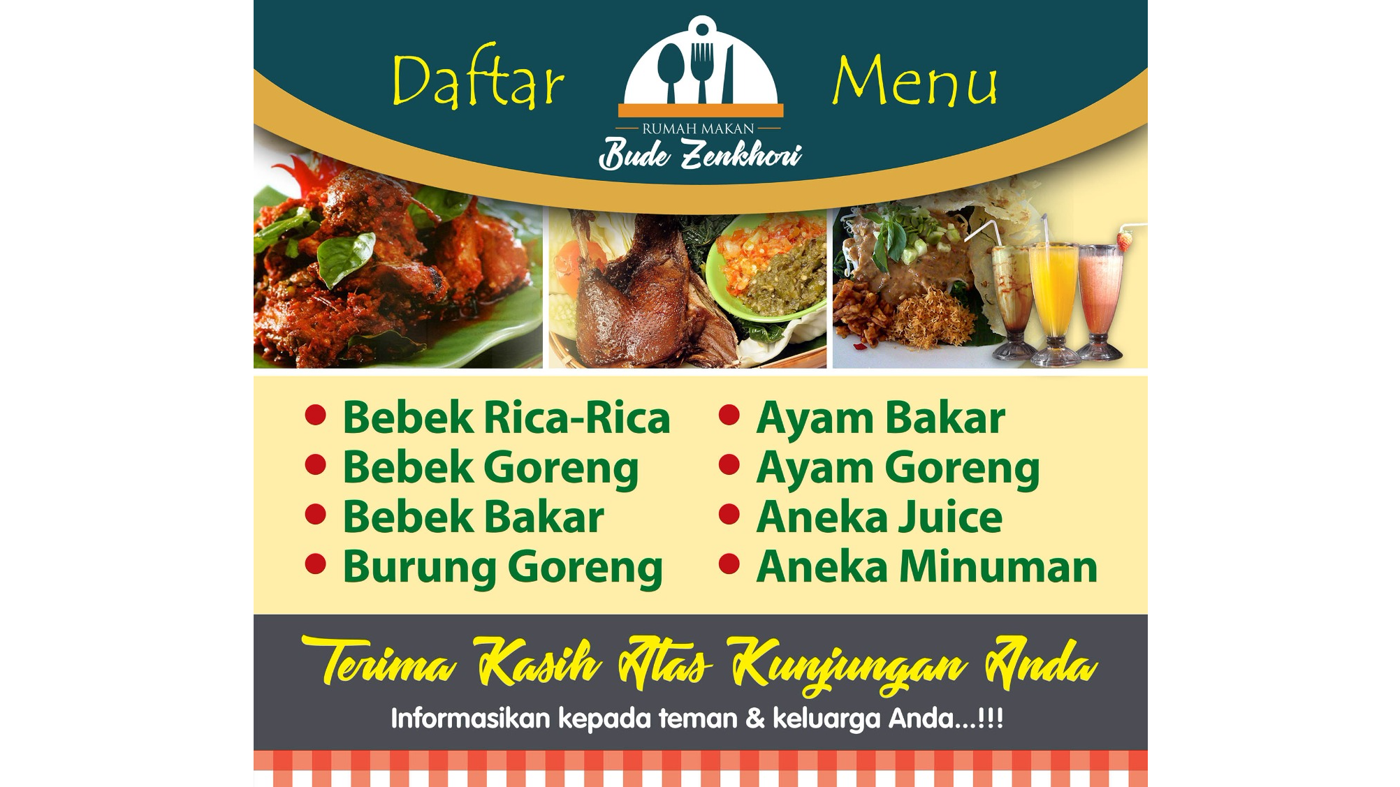 Daftar Harga Menu Delivery RM Bude Zenkhori, Kantor Desa Lambang Sari ...