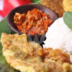 Lalapan Telor Dadar   Nasi