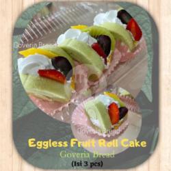 Eggless Fruit Roll Cake(pandan)