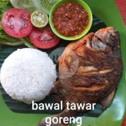 Nasi   Ikan Bawal Tawar ( Goreng / Bakar )