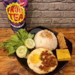 Nasi Telor Geprek Tahu Tempe Fruit Tea