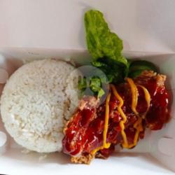 Ayam Geprek Saus Richeese   Nasi