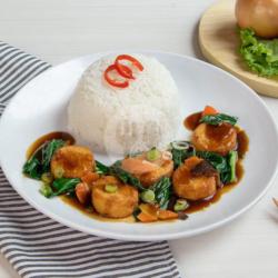 Nasi Tahu Jepang Saus Tiram