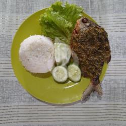 Nasi Bawal Geprek Sambal Ijo