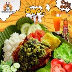 Paket Pk Nasi Ayam Cabe Ijo Spesial   Jus Jeruk / Teh Pucuk