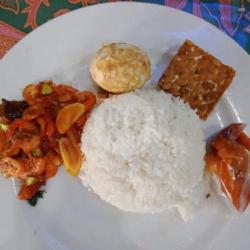 Nasi Udang Telur Tempe