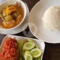 Ayam Geprek Sayur Asem   Nasi