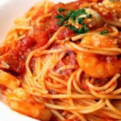 Spaghetti Udang Saus Merah