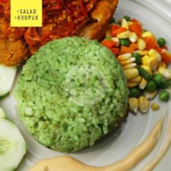 Nasi Sego Goreng Ijo Ayam Geprek Sambal Bawang Wymago