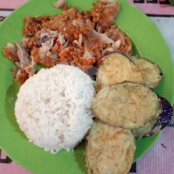 Ayam Geprek   Nasi   Terong Goreng