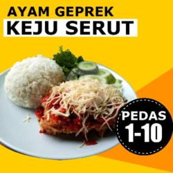 Ayam Geprek Keju Serut   Nasi Putih