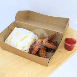 Original Baked Chicken Wings   Rice   Ice Tea