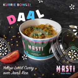 Daal Rice Bowl With Papadam N Plain Yogurt