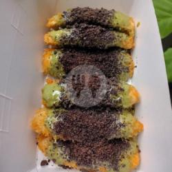 Pisang Crispy Greentea Coklat Bubuk