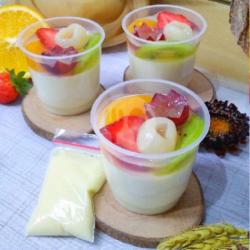 Pudding Buah Susu (puding Susu Dengan Topping Buah Segar)