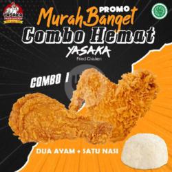 Combohemat1 : 2 Ayam Bagian Sayap/paha Bawah Nasi