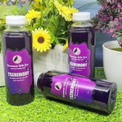 Tseremony 250ml, Terbuat Dari Bunga Telang, Sereh, Jahe, Lemon Dan Honey. Warna Ungu Alami Dari Bunga Telang