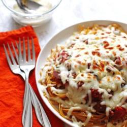 Spaghetti Bolognese Mozarella Cheese