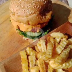 C Chicken Burger And Fries