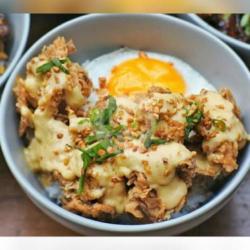 Chiken Salted Egg Sauce Original Rice Bowl  Ice Lemon Tea