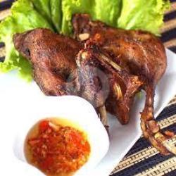 Bebek Goreng   Sambel Bawang   Lalapan   Terong Goreng