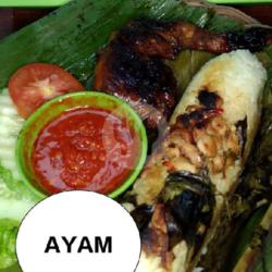 Nasi Bakar Isi (ayam)   Ayam Bakar   Tahu Tempe   Sambal Dan Lalapan   Es Teh Manis/panas